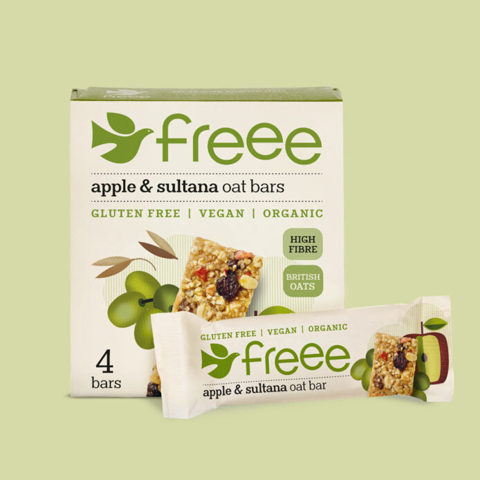 Freee Organic Gluten Free Apple & Sultana Oat Bars 4 x 35g