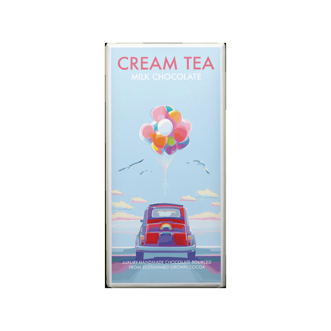 Kernow Chocolate Becky Bettesworth Cream Tea Milk Chocolate Bar 100g