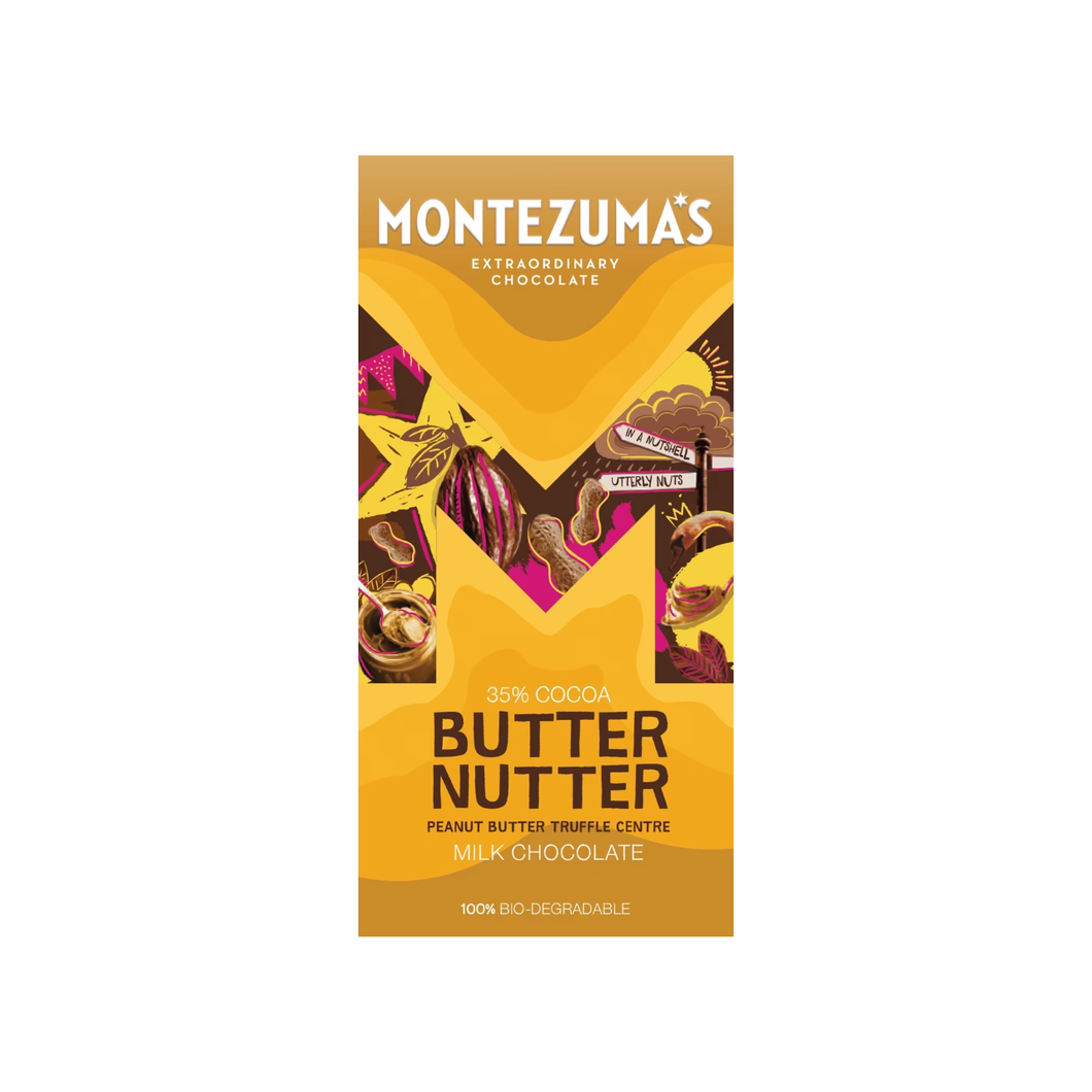 Montezuma's Butter Nutter - Peanut Butter Truffle Centre Milk Chocolate Bar 90g
