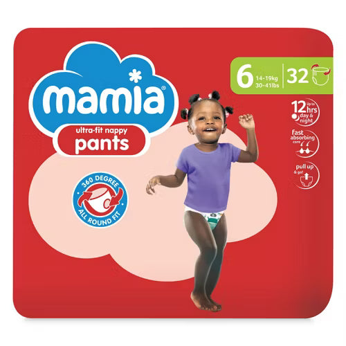 Mamia Baby Pants - Size 6, 32 Per Pack