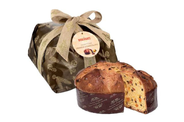 Bonifanti Orange & Chocolate Panettone Kraft Retro Hand Wrapped  750g