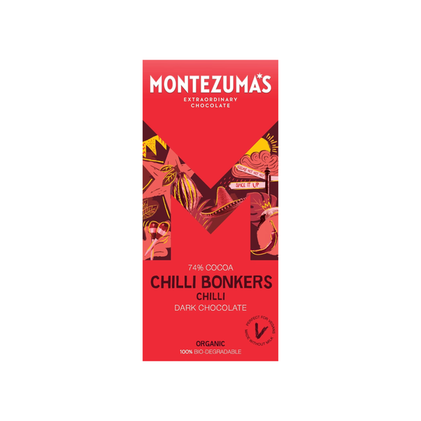 Montezuma's Chilli Bonkers Organic Chilli Dark Chocolate Bar 90g