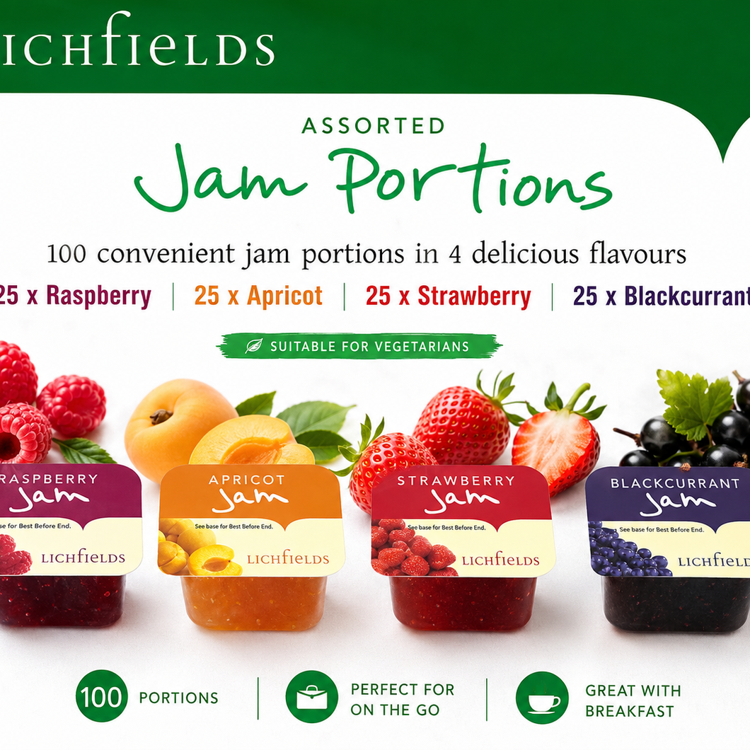 Lichfields Assorted Jam Portions 20g (Pack of 100)