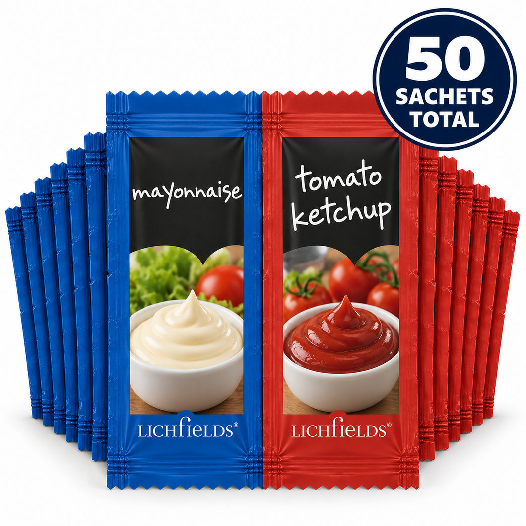 Lichfields Mayonnaise & Tomato Ketchup Sachets – 50 Sachets