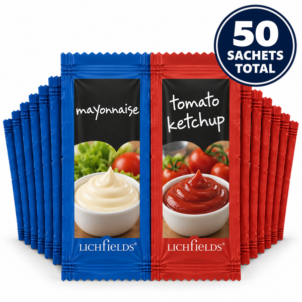 Lichfields Mayonnaise & Tomato Ketchup Sachets – 50 Sachets