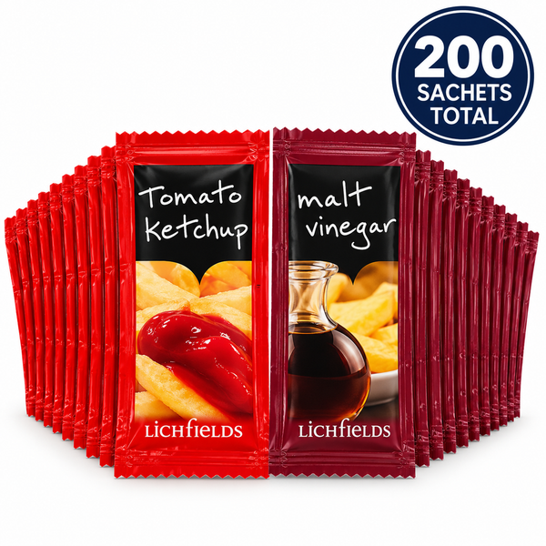 Lichfields Ketchup & Malt Vinegar Sachets – 100 of Each