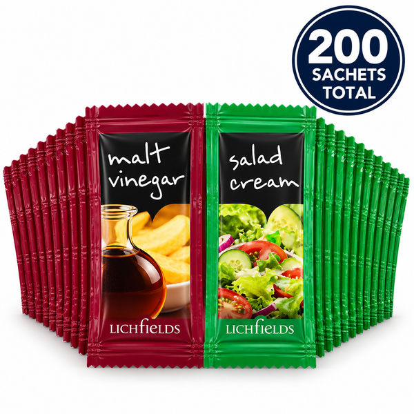Lichfields Malt Vinegar & Salad Cream Sachets – 200 Sachets