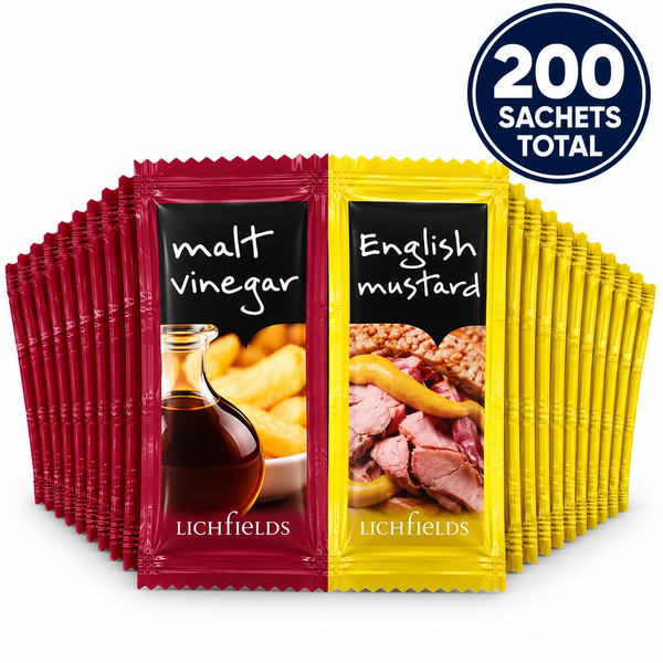 Lichfields Malt Vinegar & English Mustard Sachets - 200 Sachets