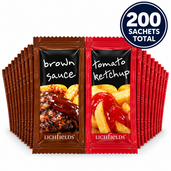Lichfields Brown Sauce & Tomato Ketchup Sachets - 200 Sachets