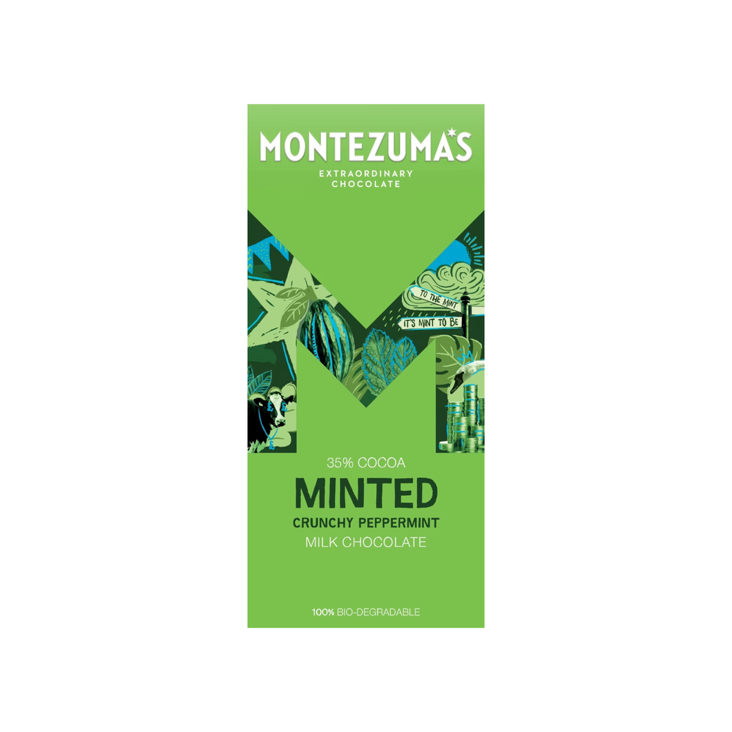 Montezuma's Minted Crunchy Peppermint Milk Chocolate Bar 90g