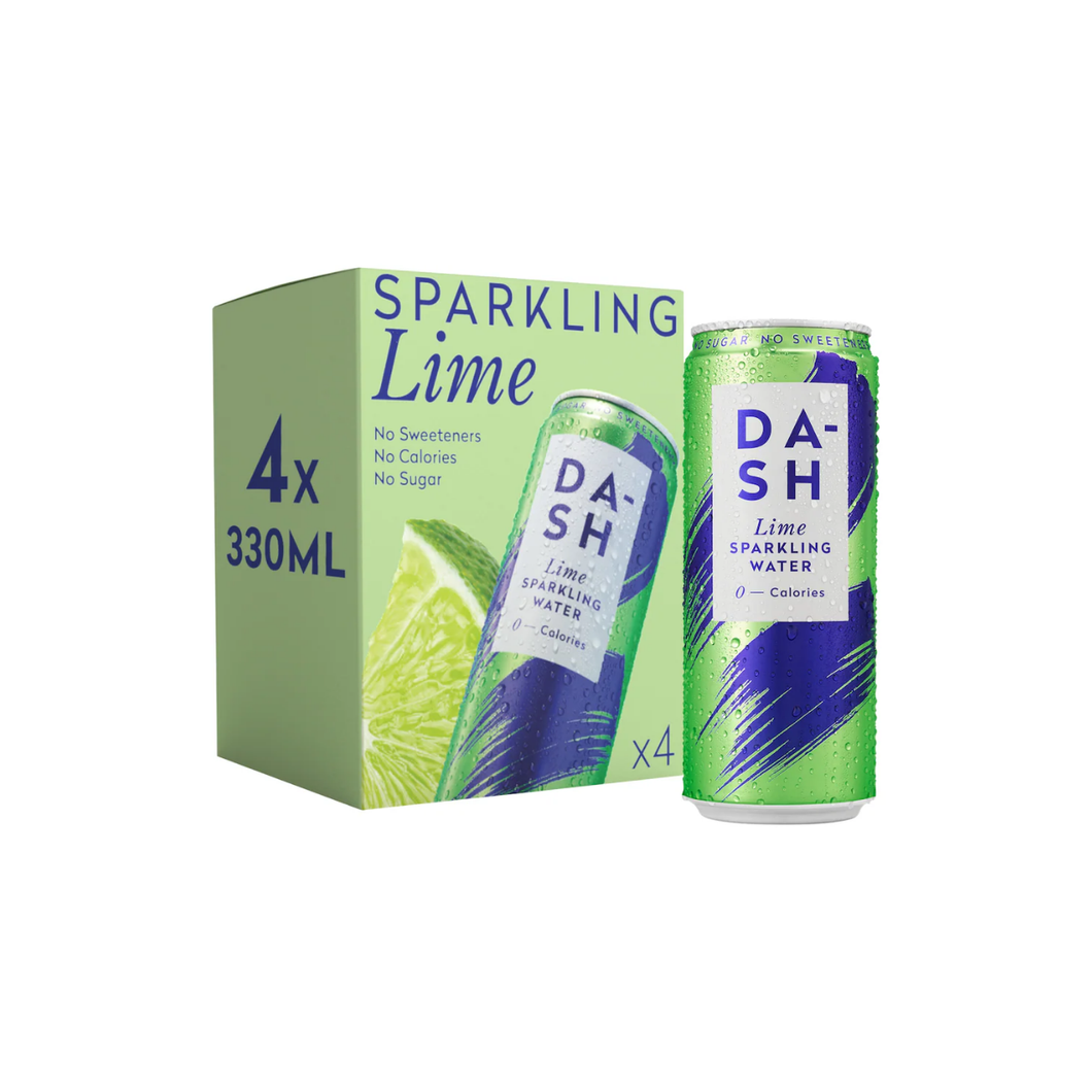 Dash Lime Sparkling Water 4 x 330ml
