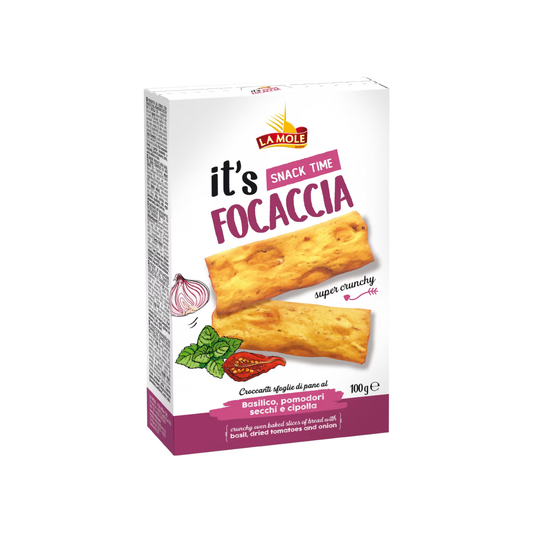 La Mole Focaccia - Basil, Dried Tomatoes & Onion 100g