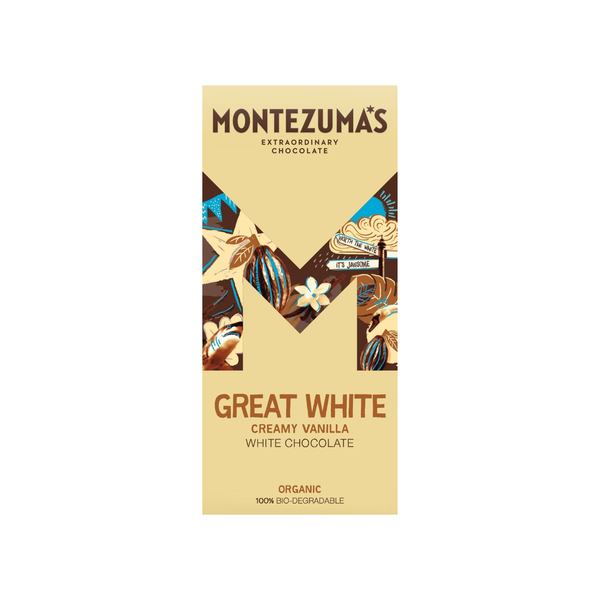 Montezuma's Great White - Organic Creamy Vanilla White Chocolate Bar 90g