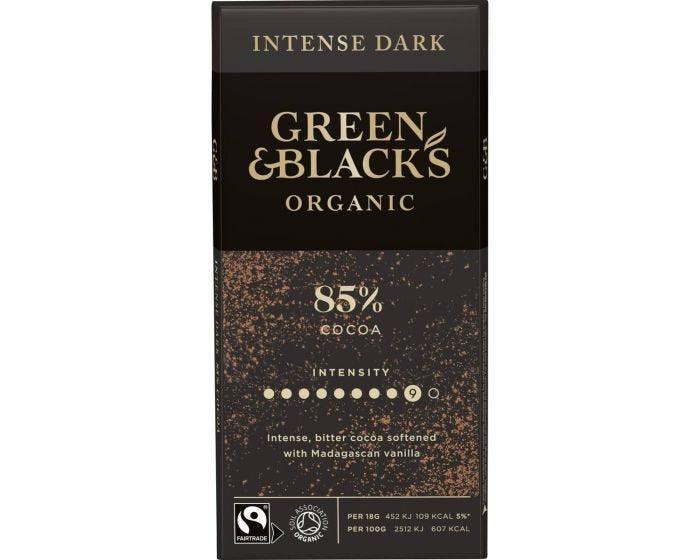 Green & Black's Organic Fairtrade Dark Chocolate - 85% Cocoa 90g