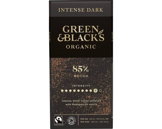 Green & Black's Organic Fairtrade Dark Chocolate - 85% Cocoa 90g