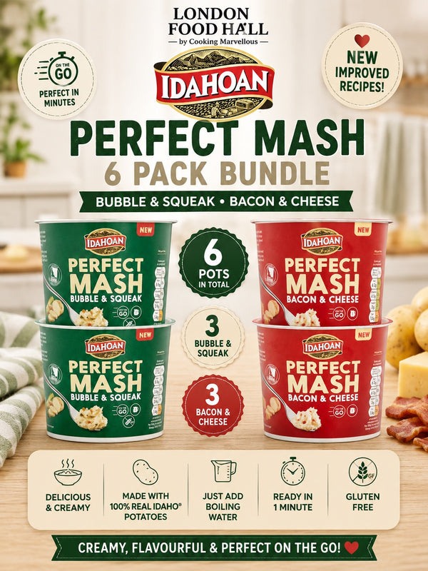 Idahoan Perfect Mash 6 Pack Bundle – Bubble & Squeak & Bacon & Cheese