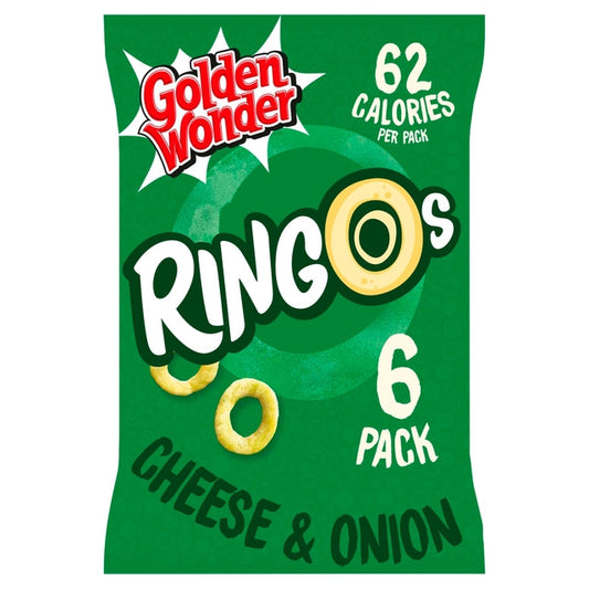 Golden Wonder Ringos Cheese and Onion, 6 x 12.5g