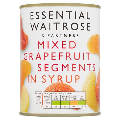 Waitrose  Essential Mixed Grapefruit Segments in light syrup   540g