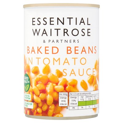 Waitrose Essential Baked Beans in Tomato Sauce 420g
