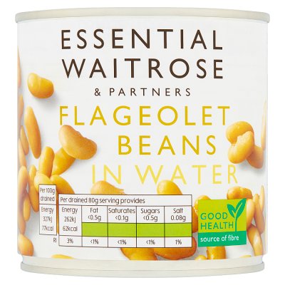 Waitrose Essential Flageolet Beans in Water 400g