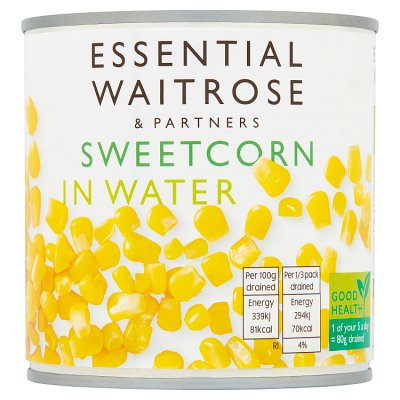 Waitrose Essential Sweetcorn, 326g