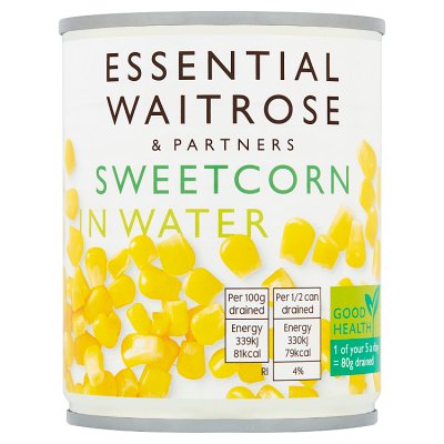 Waitrose Essential Sweetcorn, 195g