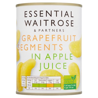 Waitrose  Essential Grapefruit Segments in fruit juice   540g