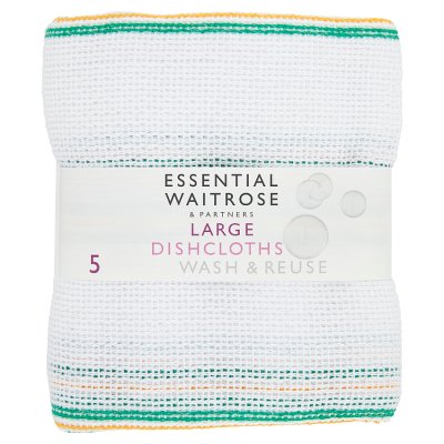 Waitrose Essential 5 Large Dishcloths