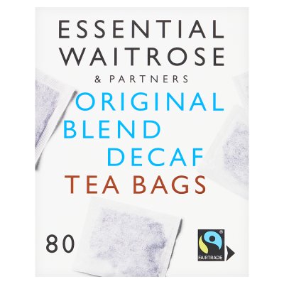 Waitrose Essential Original Blend Decaf 80 Tea Bags, 250g