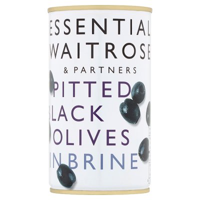Waitrose Essential Pitted Black Olives, 300g