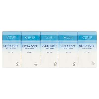 Waitrose Soft Pocket Tissues    10 x 10 sheets