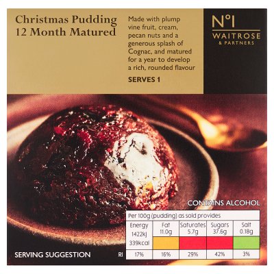 Waitrose No.1 12 Month Matured Christmas Pudding 100g