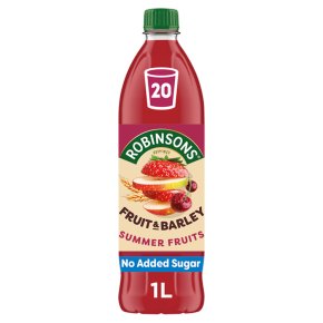 Robinsons Fruit & Barley, Summer Fruits with No Added Sugar, 1 Litre