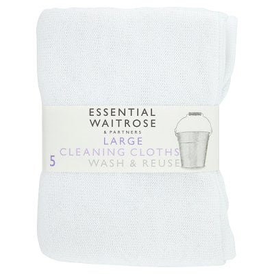 Waitrose Essential 5 Large Cleaning Cloths