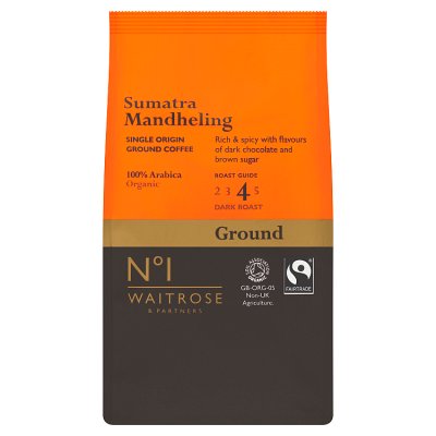 Waitrose No.1 Sumatra Mandheling Ground Coffee 227g