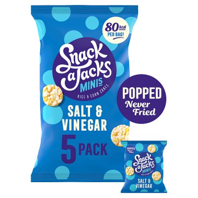 Snack a Jacks Salt & Vinegar Rice Cakes Crisps, 5x19g