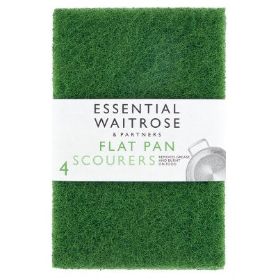 Waitrose Essential Flat Pan Scourers 4s