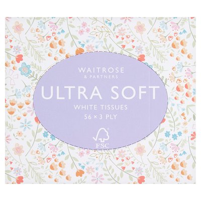 Waitrose Ultra Soft White Tissues56 sheets