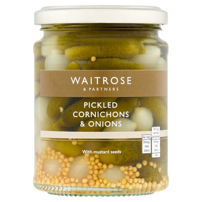 Waitrose Pickled Cornichons & Onions, 285g