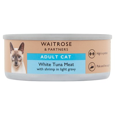 Waitrose White Tuna Meat with Shrimp in Gravy  80g