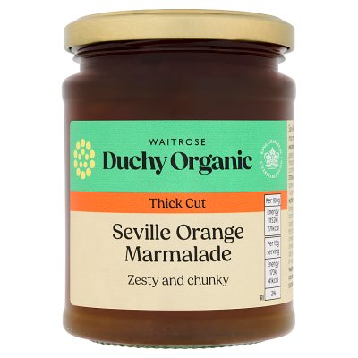 Waitrose Duchy Organic Seville Orange Thick Cut Marmalade, 340g