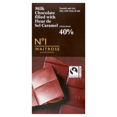 Waitrose No.1 Milk Chocolate filled with Fleur de Sel Caramel 90g