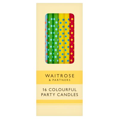Waitrose 16 Colourful Party Cake Candles