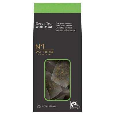 Waitrose No.1 Green Tea With Mint 15 Tea Bags 37.5g