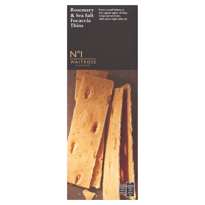 Waitrose No.1 Italian Rosemary & Sea Salt Focaccia Thins150g