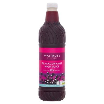 Waitrose No Added Sugar Blackcurrant High Juice 1 Litre