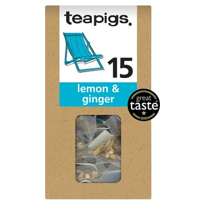 Teapigs 15 Lemon & Ginger Tea Temples, 37.5g