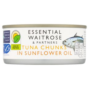 Waitrose Essential MSC Tuna Chunks in Sunflower Oil 112g