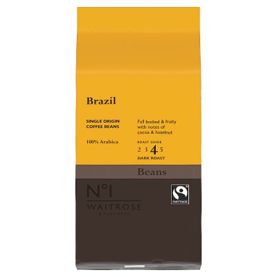 Waitrose No.1 Brazil Assodantas Coffee Beans 227g