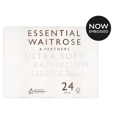 Essential White Ultra Soft Bathroom Tissue  24 x 190 sheets
